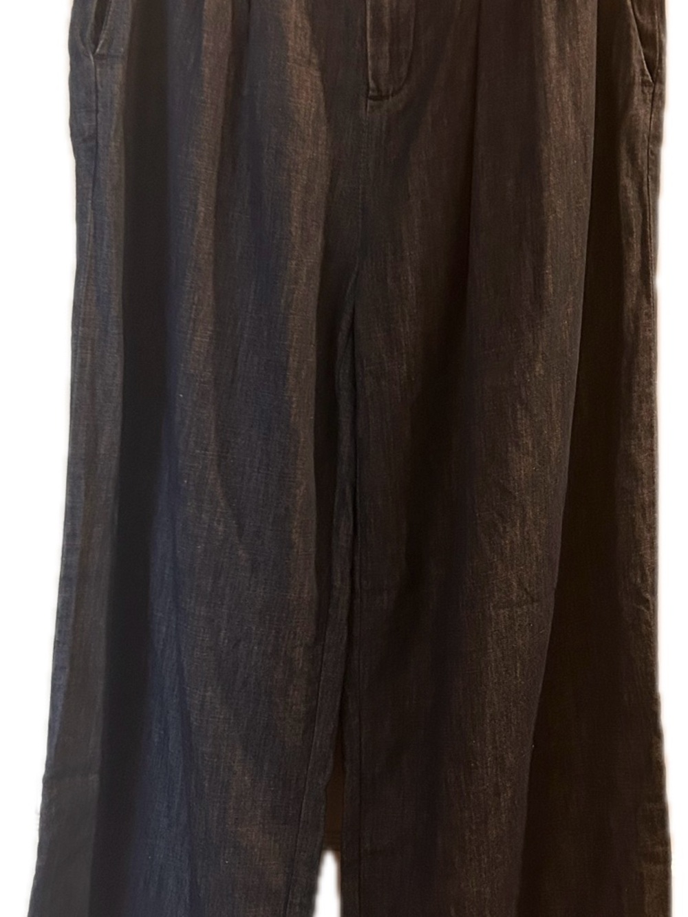 Ruti High-Rise Wide-Leg Trouser Jeans - Dark Blue Chambray-Style, like new - Picture 3 of 14